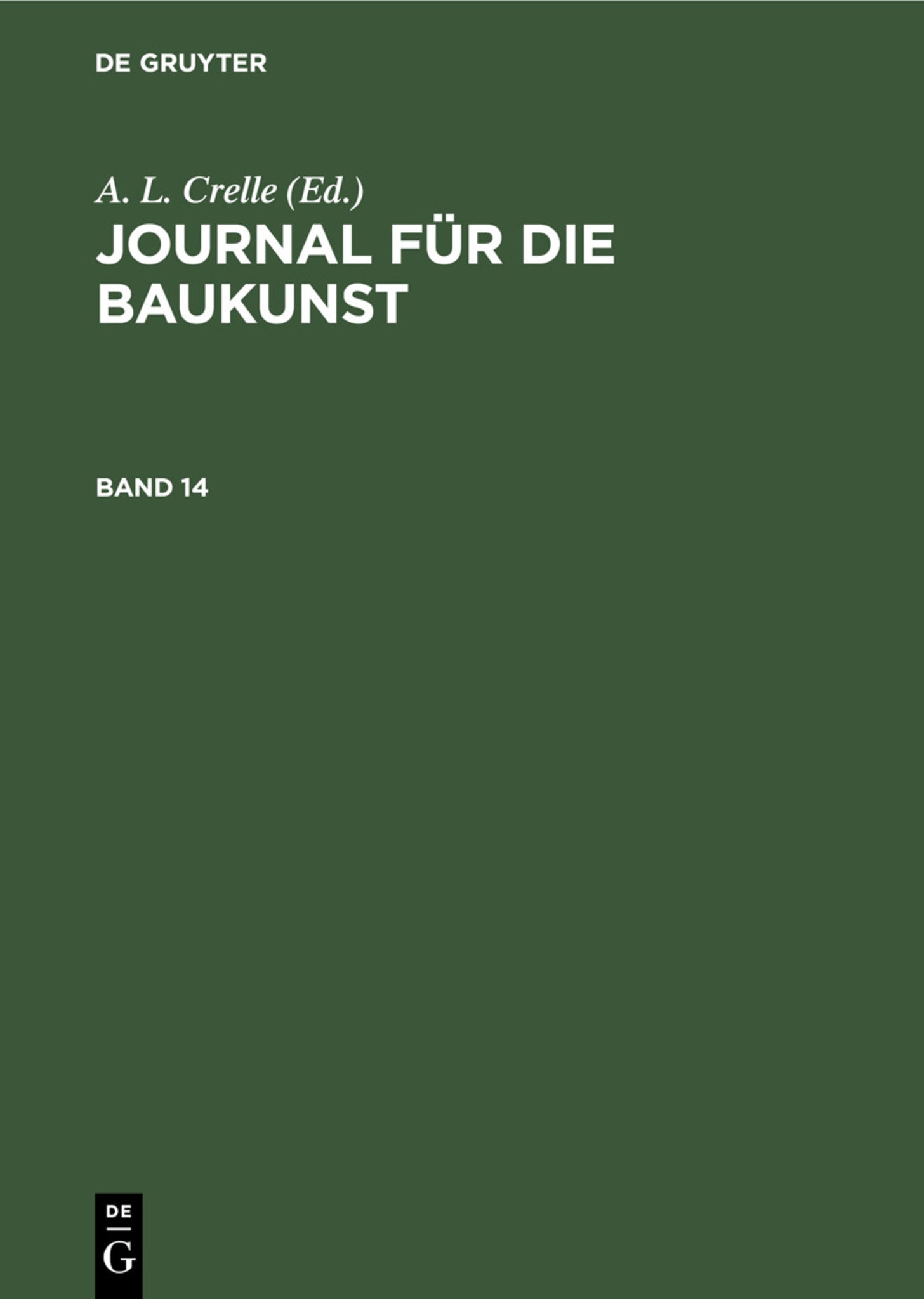 Journal für die Baukunst. Band 14